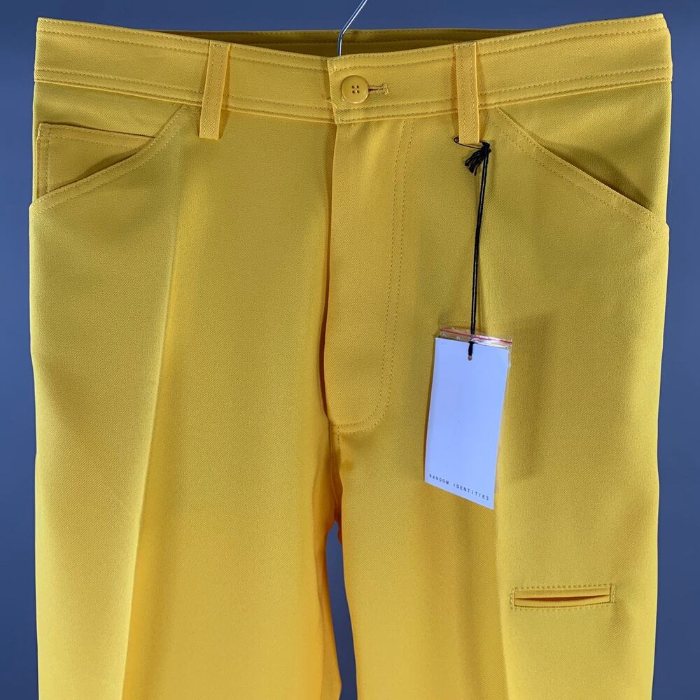 RANDOM IDENTITIES Size 30 Yellow Polyester Casual… - image 2